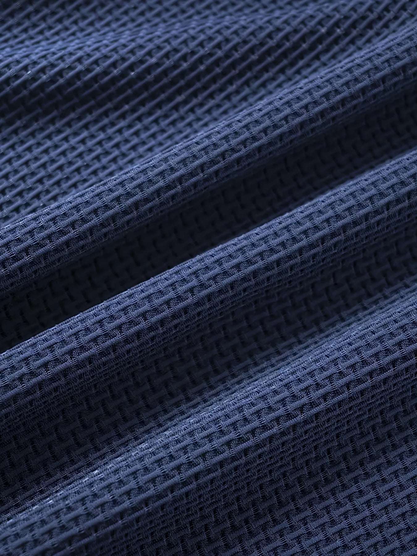 Men’s Waffle Knit Polo – Modern Casual Elegance  Breathable Woven Fabric