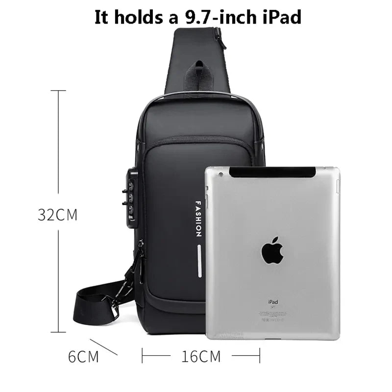 Premium Quality Password-Lock Sling Cross Body Backpack for Travel & Daily Use