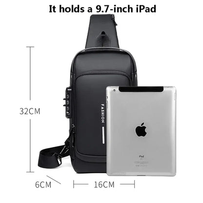 Premium Quality Password-Lock Sling Cross Body Backpack for Travel & Daily Use