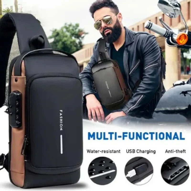 Premium Quality Password-Lock Sling Cross Body Backpack for Travel & Daily Use