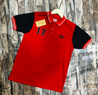 Red Black Polo Shirt for Men Casual Sportswear Tee   Embroidered Collar TShirt - Athletic Streetwear Style - Summer Shirt for Guys