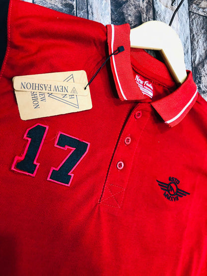 Red Black Polo Shirt for Men Casual Sportswear Tee   Embroidered Collar TShirt - Athletic Streetwear Style - Summer Shirt for Guys