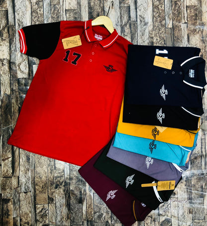 Red Black Polo Shirt for Men Casual Sportswear Tee   Embroidered Collar TShirt - Athletic Streetwear Style - Summer Shirt for Guys