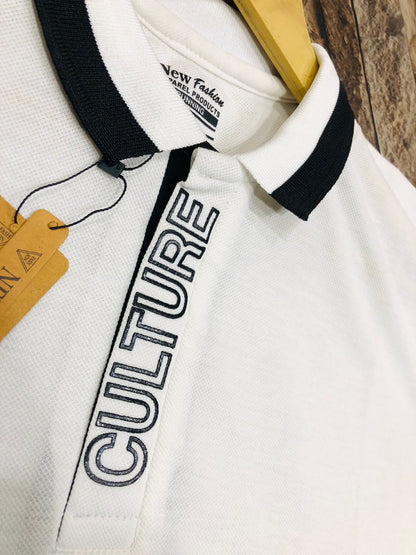 Men Polo T Shirt Cotton Jersey Casual Slim Fit Short Sleeve Culture Printed Collar Shirt Available in 6 Colors Modern Streetwear