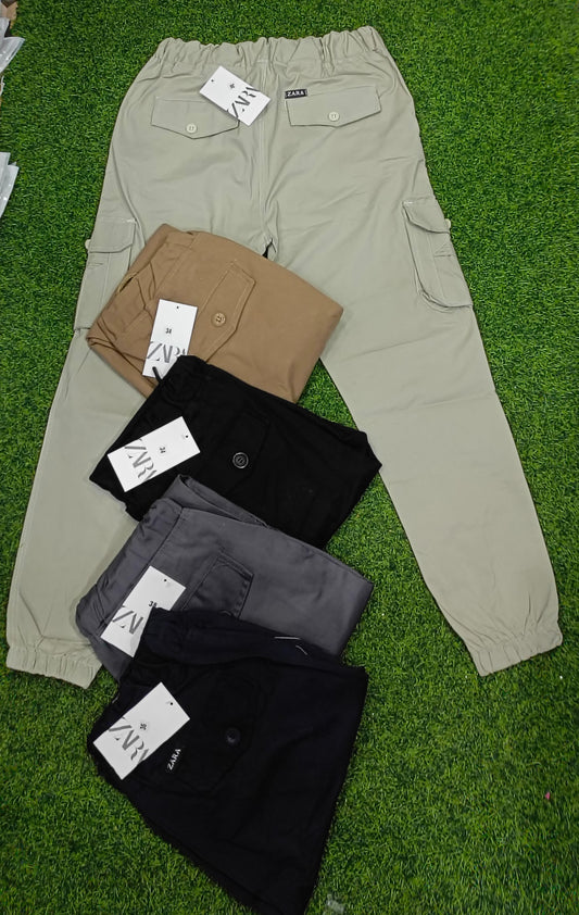 Men’s Cargo Jogger Pants with Pockets – Casual Slim Fit Utility Trousers, Streetwear Elastic Waist & Cuffs, Multiple Colors by Clever