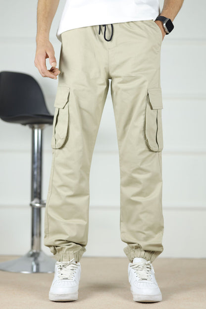 Men’s Cargo Jogger Pants with Pockets – Casual Slim Fit Utility Trousers, Streetwear Elastic Waist & Cuffs, Multiple Colors by Clever