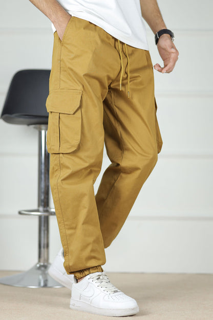 Men’s Cargo Jogger Pants with Pockets – Casual Slim Fit Utility Trousers, Streetwear Elastic Waist & Cuffs, Multiple Colors by Clever