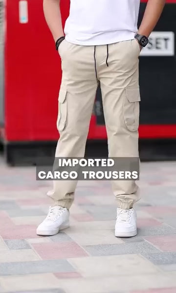 Men’s Cargo Jogger Pants with Pockets – Casual Slim Fit Utility Trousers, Streetwear Elastic Waist & Cuffs, Multiple Colors by Clever